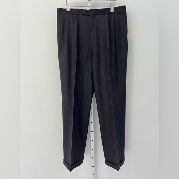 LAUREN RALPH LAUREN GRAY PINSTRIPE MEN'S SUIT 44L - Picture 7 of 17